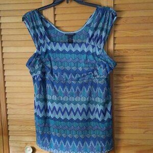 Lane Bryant Square Neckline Ruched Empire Waist Sleeveless Tunic Size 18/20